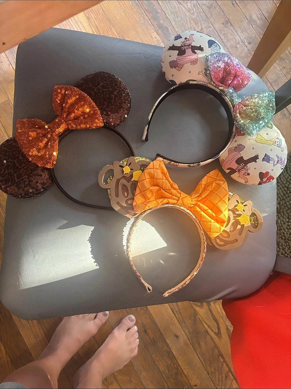 Disney Minnie Mouse Orange Sequin Ears Headband